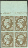 **  Mordoré. No 11c, Bloc De Quatre Bdf, Très Frais. - TB - 1853-1860 Napoleone III