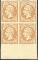 **  No 13B, Brun Clair Type II, Bloc De Quatre Bdf, Superbe. - R - 1853-1860 Napoleon III