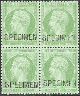 **  Specimen. No 20f, Bloc De Quatre. - TB - 1862 Napoléon III.