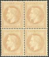 **  No 28B, Bistre Type II, Bloc De Quatre (un Ex *). - TB - 1863-1870 Napoléon III Lauré