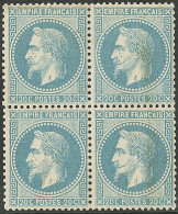 **  No 29A, Bleu Type I, Bloc De Quatre (2 Ex *). - TB - 1863-1870 Napoleone III Con Gli Allori