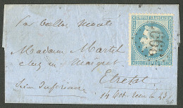 Lettre En Pli Confié Aux Aérostiers Du Ballon "Le Victor Hugo" Avec Texte Daté De "Paris Le 14 Octobre 1870", Pour Etret - 1870 Assedio Di Parigi