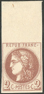 (*) Report I. No 40Ac, Chocolat Foncé, Bdf, Très Frais. - TB - 1870 Emisión De Bordeaux