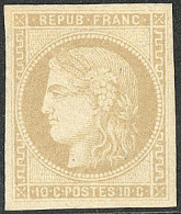 * No 43Ab, Bistre-verdâtre, Petit Aminci Au Verso Mais Belle Nuance Et TB D'aspect - 1870 Bordeaux Printing