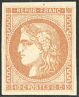 (*) No 43Ba, Bistre-orange, Pelurage Au Verso Mais Superbe D'aspect - 1870 Emissione Di Bordeaux