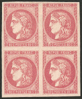 * No 49d, Groseille, Bloc De Quatre, Pos. 9-10/14-15, Jolie Pièce. - TB. - RR - 1870 Bordeaux Printing