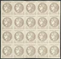 (*) Bloc Report De 15 Ex. Report I. No 41A, Bloc De Vingt, Quelques Très Légers Défauts Mais Pièce Superbe Et Unique. -  - 1870 Bordeaux Printing