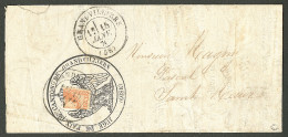 Quart Du No 31, Obl Cad 17 Grandvilliers 15 Janv 71 Sur Avertissement De Justice Local, Superbe Et Unique - 1863-1870 Napoleon III With Laurels