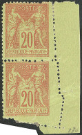 * Variété De Piquage. No 96g, Paire Verticale Cdf, Très Frais. - TB (N°et Cote SM) - 1876-1878 Sage (Tipo I)