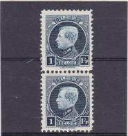 1922-COB 215-V 1Fr B.ELGIQUE Punt Achter B-B.ELGIQUE Avec Point-in Paar-en Pair MNH - 1901-1930