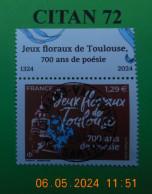 FRANCE 2024    JEUX  FLORAUX  DE  TOULOUSE 700  ANS  DE  POESIE   NEUF  OBLITERE - Used Stamps