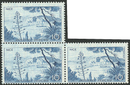 **  Couleur Bleu-clair Unicolore. No 1038c, Bloc De Trois. - TB - Other & Unclassified