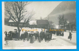 Haute-Savoie Aravis * Thônes Rassemblement Foule Route De Glapigny (voir Scan Descriptif) * Carte Photo - Thônes