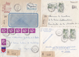 37002# LOT 10 LETTRES FRANCHISE PARTIELLE RECOMMANDE Obl KEDANGE SUR CANNER MOSELLE 1967 1968 Pour METZ 57 - Lettres & Documents