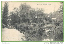 CPA 1904 Athis Mons (91) Les Bords De L'Orge / Rivière, Lavoir, Lavandière / Timbre Semeuse Lignes 10c - Athis Mons