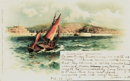 2103 - GUERNSEY    HARBOUR  -  Illustrateur   Circulée En 1903  Lithographie - Guernsey