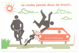 Cpsm " Ne Roulez Jamais Deux De Front !..." ( Cyclo / Vélosolex ), état  (PUB) - Reclame