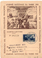 JOURNEE DU TIMBRE 1943 PARIS - Cachets Commémoratifs