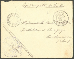 Lettre Cad "Baxat/Tonkin" Mars 1903 Sur Enveloppe En FM Pour Sancerre. - TB - Other & Unclassified