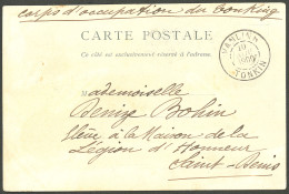 Lettre Cad "Vanlinh/Tonkin" Nov 1900 Sur CP En FM Pour La France Avec Mention "Corps D'occupation Du Tonking". - TB - Altri & Non Classificati