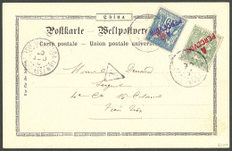 Lettre Taxe. Nos 15b + 17 Obl Cad "Tien-Tsin Chine" Oct 1903, Sur CP Locale. - TB. - R - Otros & Sin Clasificación