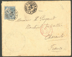 Lettre Cad Octog. "Corps D'armées/Saigon". CG 51 Sur Enveloppe Pour Nanteuil, 1889. TB. - Otros & Sin Clasificación