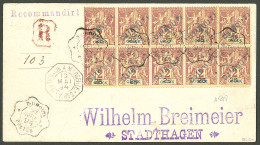 Lettre Cad "Djibouti/Postes". No 2, Bloc De 10 Sur Lettre Recomm. Pour L'Allemagne, 1894. - TB. - R - Other & Unclassified