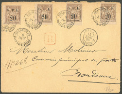 Lettre Cad "Guadeloupe/Pointe-à-Pitre" Nov 84, Sur N°1 (4), Sur Enveloppe Recommandée Pour Bordeaux, à Côté Cad "Ligne A - Sonstige & Ohne Zuordnung