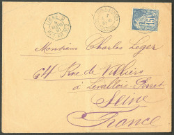 Lettre Cad "Cor.d'Armées/Saint-Claude" Mars 91 Sur CG N°51, Sur Enveloppe Pour Levallois Avec Cad Bleu "Ligne D/Paq Fr N - Otros & Sin Clasificación