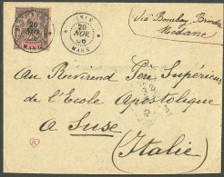 Lettre Cad "Inde/Mahé" Nov 1906 Sur N°8, Sur Enveloppe Pour L'Italie. - TB - Altri & Non Classificati