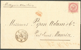 Lettre Losange Sur CG 6. Cad "Inde/Pondichéry" Sur Lettre Avec Texte Pour Port Louis, Ile Maurice, 1871. - TB. - R. - Other & Unclassified