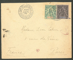 Lettre Cad "Cap St Jacques/chine" Juin 95 Sur N°6 + 7, Sur Enveloppe Pour Paris. - TB - Altri & Non Classificati