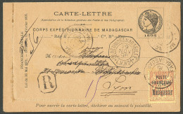 Delcampe - Lettre Cad "Majunga/Madagascar" Nov 95 Sur CL Corps Expéditionnaire De Madagascar + 18, Recommandée Pour Lyon, Avec Cad  - Autres & Non Classés