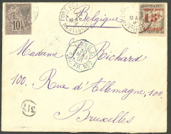 Lettre Cad "Fort De France/Martinique" Mai 91 Sur CG N°50 + Poste 25, Sur Enveloppe Avec Cad Bleu "Ligne D Paq. Fr. N°2" - Other & Unclassified