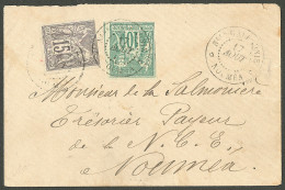 Lettre Cad "Nlle Calédonie/Nouméa" Sur CG N°32 + 33, Sur Enveloppe Locale. - TB - Altri & Non Classificati