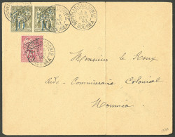 Lettre Cad "Nouvelle-Calédonie/Nouméa", No 35 Paire + 37. Enveloppe Pour Nouméa, Janv 93, Superbe - RRR - Other & Unclassified