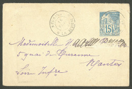 Lettre Cad "Réunion/La Rivière". Entier 15c Pour Nantes, 1903. - TB - Other & Unclassified