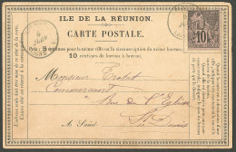 Lettre Cad "Réunion/Ligne S.V.(ligne Sous Le Vent)". CG 50 Sur CP Précurseur "Ile De La Réunion" Pour Saint Denis. - TB  - Other & Unclassified