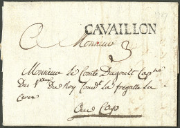 Lettre Cavaillon (Jamet N°1).Lettre Avec Texte Daté Du 6 Avril 1787 Pour Le Cap. TB. - Haïti