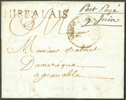 Lettre Mirbalais (Jamet N°3) + "port Payé 9 Juin" (Jamet N°4). Lettre Avec Texte Daté Du 7 Juin 1790 Pour Grenoble. Au R - Haiti