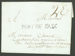 Lettre Port De Paix (Jamet N°3). Lettre Avec Texte Du 4 Février 1786 Pour Port Au Prince. TB - Haití