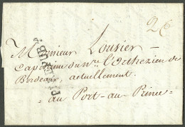 Lettre Pt Repubin (NR De Port Au Prince, Jamet N°2). Lettre Avec Texte Daté De Bordeaux Le 28 Vendémiaire An II Pour Por - Haiti