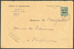 Lettre Cad "Saint Louis/Sénégal", No 7c Double Surcharge Noire Et Rouge. Enveloppe Pour Rufisque, 1892. Pièce Unique. -  - Autres & Non Classés