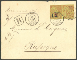 Lettre Cad "Thies/Sénégal". No 5 + CG 52 Sur Enveloppe Recommandée Pour Rufisque, 1887. - TB. - R - Autres & Non Classés