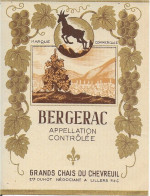 ETIQUETTE  DE  BIERE  NEUVE    BERGERAC GRANDS CHAIS DU CHEVREUIL DUHOT LILLERS PAS DE CALAIS - Altri & Non Classificati