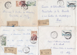 37006# LOT 12 LETTRES FRANCHISE PARTIELLE RECOMMANDE Obl KOENIGSMACKER MOSELLE 1967 1968 Pour METZ 57 - Briefe U. Dokumente