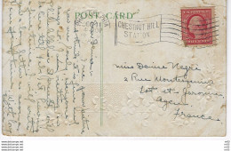 ETATS UNIS - FRANCE  - Obliteration Mec. Flamme Drapeau " CHESTNUT HILL STATION " Timbre US Postage - Covers & Documents