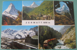 Zermatt (VS) -  Mehrbildkarte "Zermatt 1616m" / Gletscherexpress? - Zermatt