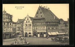 AK Braunschweig, Café Central, Volkstheater, Kohlmarkt  - Teatro