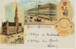 2109 - PRECURSEUR 1897 -  Litho  BRUXELLES : TIMBRE  ET  VIGNETTE DE L'EXPOSITION  DE 1897  -  Circulée En 1897    RARE - Exposiciones Universales